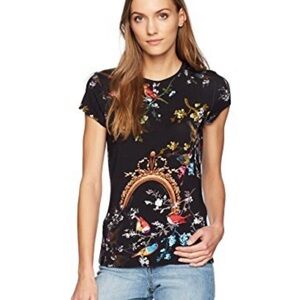 Ted Baker London Black Floral Graphic Tee